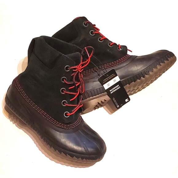 New SOREL Cheyanne II Youth Black/Mountain Red Waterproof Duck Boots 4 NIB - Picture 4 of 11